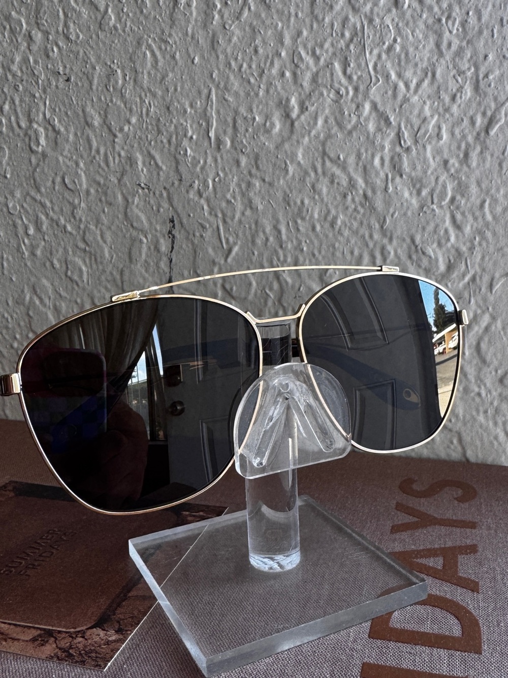Givenchy Oversized Aviators in Gold Frame and Black Lens